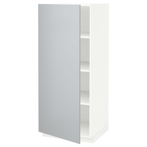 METOD High cabinet with shelves, white/Veddinge grey, 60x60x140 cm