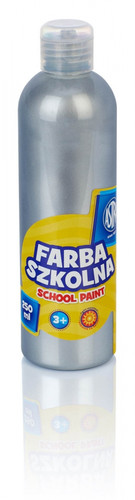 Astra School Paint Bottle 250ml, silver metallic