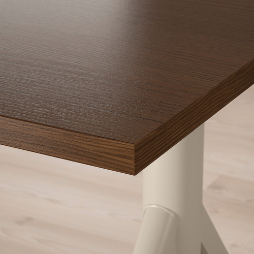 IDÅSEN Desk sit/stand, brown/beige, 120x70 cm