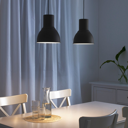 HEKTAR Pendant lamp, dark grey, 22 cm