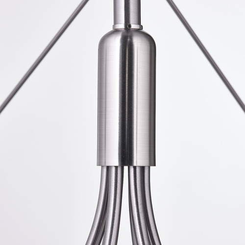 HÅRMÖJA Chandelier, 6-armed, brushed stainless steel