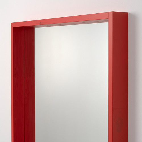 TURBOKASTANJ Mirror, red, 75x75 cm