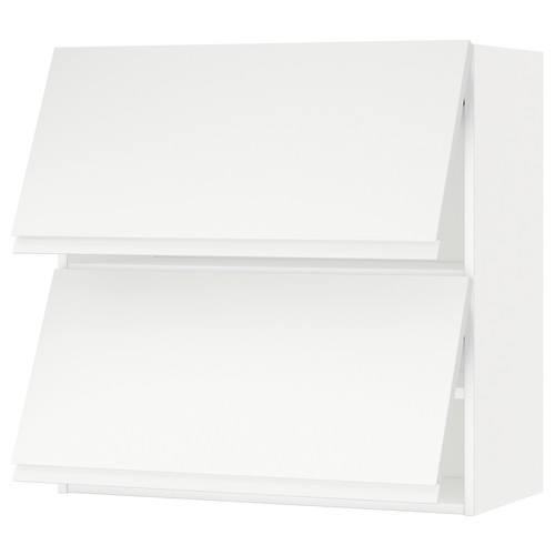 METOD Wall cab horizo 2 doors w push-open, white/Voxtorp matt white, 80x80 cm