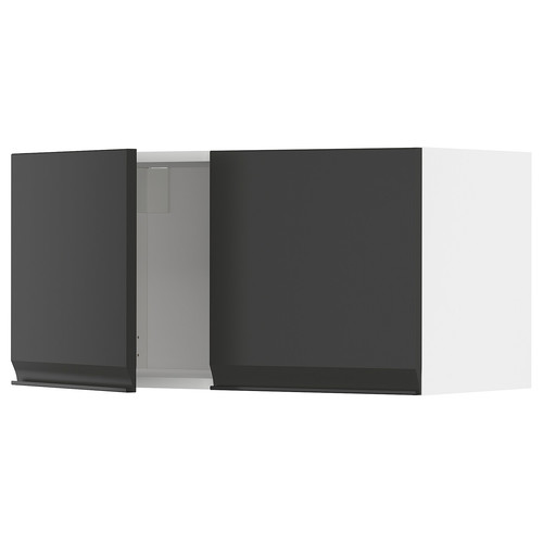 METOD Wall cabinet with 2 doors, white/Upplöv matt anthracite, 80x40 cm