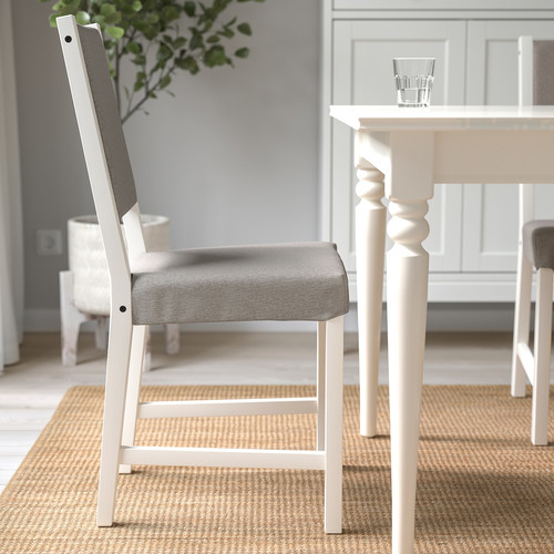 STEFAN Chair, white/Knisa grey/beige