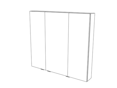 GoodHome Bathroom Wall Cabinet Imandra 100 x 90 x 15 cm, grey