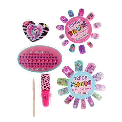 Mega Creative Makeup Kit with Scented Nail Polish and Patches 5+