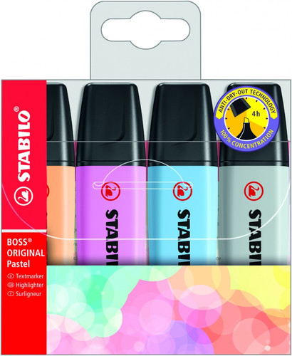 Stabilo Highlighter Boss Original Pastel 4 Colours