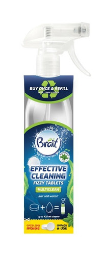 Brait Effective Cleaning Starter - Bottle & 2 Fizzy Tablets - Multiclean