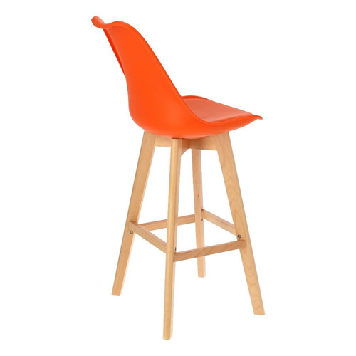 Bar Stool Norden Wood, high, PP, orange