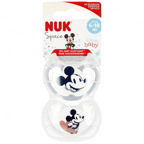 NUK Space Soother Pacifier Disney 6-18m 2pcs, grey