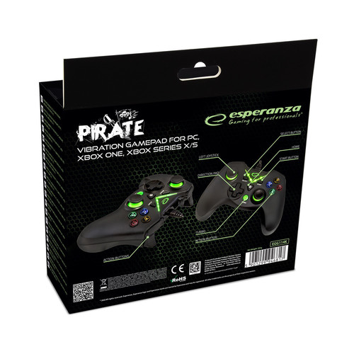 Esperanza Gamepad PC/XBOX Series X/S USB Pirate