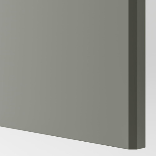 REINSVOLL Door with hinges, grey-green, 50x229 cm