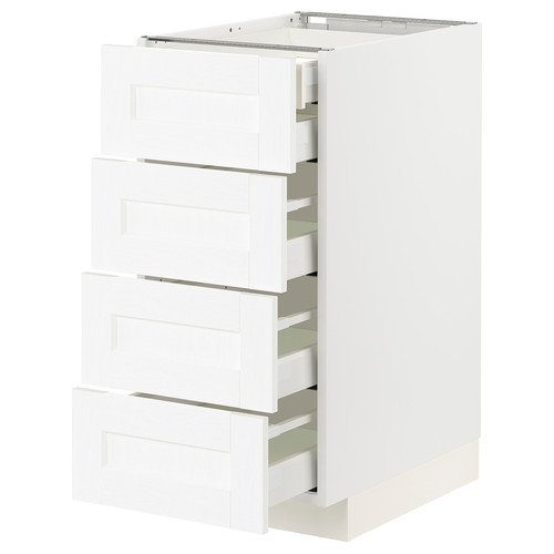 METOD / MAXIMERA Base cb 4 frnts/2 low/3 md drwrs, white Enköping/white wood effect, 40x60 cm