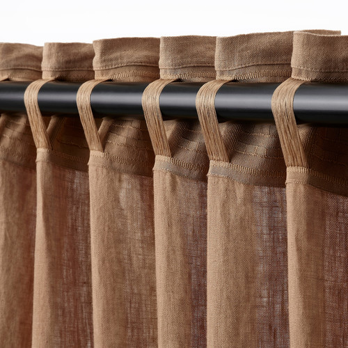 DYTÅG Curtains, 1 pair, dark beige, 145x300 cm