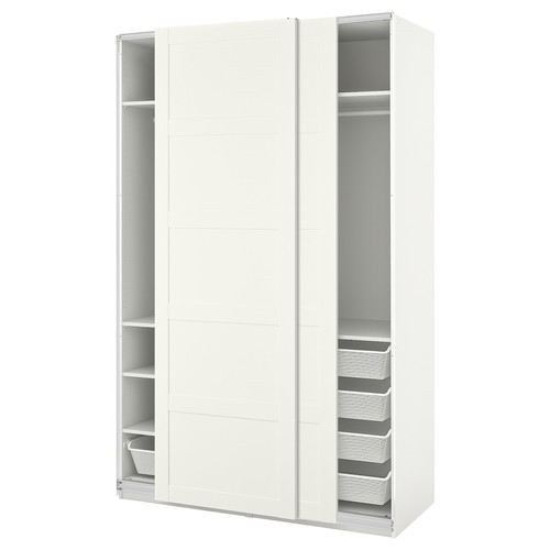 PAX / BERGSBO Wardrobe combination, white/white, 150x66x236 cm