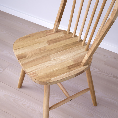 DANDERYD / SKOGSTA Table and 2 chairs, oak veneer white/acacia, 74x134/80 cm