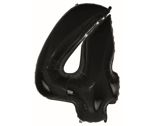 Foil Balloon Number 4, black, 92cm