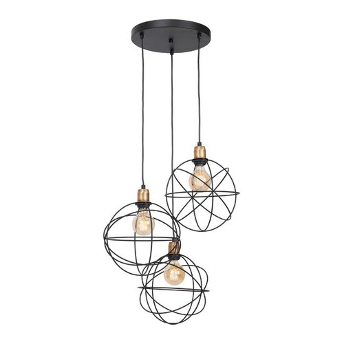 Pendant Lamp Luminex Gerid 3 x 60W E27, black