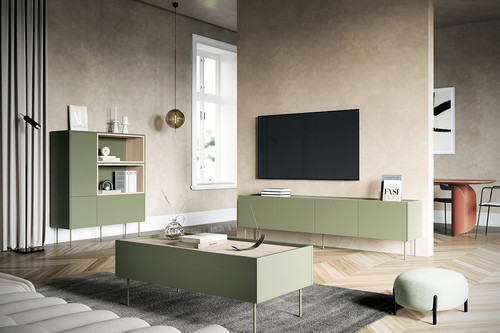 Four-Door TV Cabinet Desin 220, olive/nagano oak