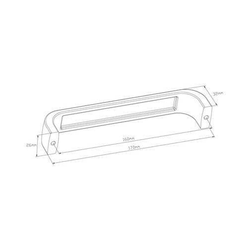 GoodHome Cabinet Handle Orris, silver, hole spacing 16 cm, 2 pack