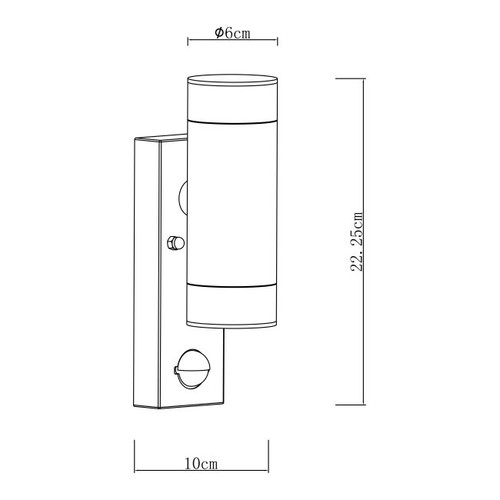 GoodHome Outdoor Wall Lamp Candiac, top/bottom, motion sensor, 760 lm IP44, steel