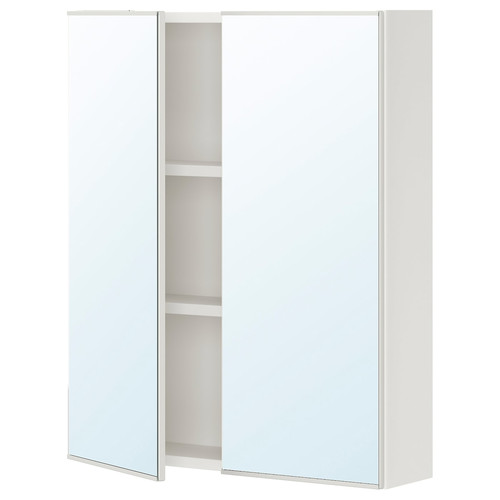 ENHET Mirror cabinet with 2 doors, white, 60x15x75 cm