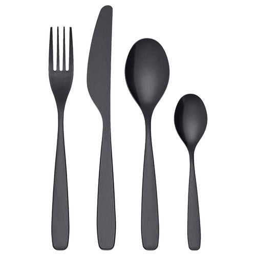 TILLAGD 24-piece cutlery set, black