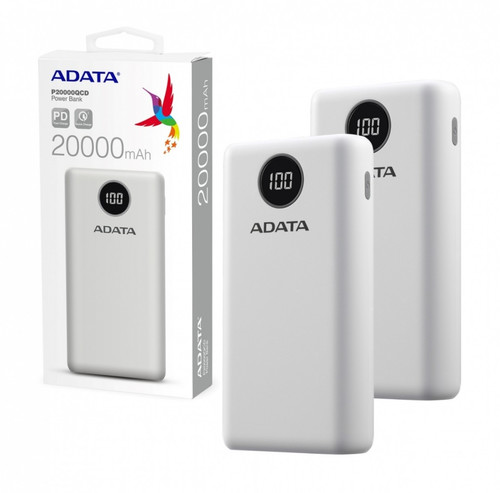 Adata Power Bank Powerbank 20000mAh QC/PD P20000QCD, white