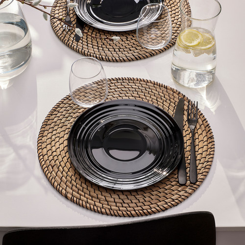 NÄTBARB Plate, black, 24 cm