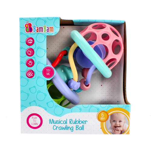 Bam Bam Musical Rubber Crawling Ball 6m+