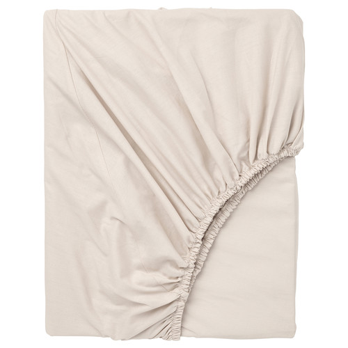 DVALA Fitted sheet, beige, 120x200 cm