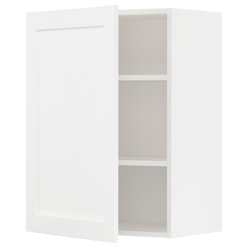 METOD Wall cabinet with shelves, white Enköping/white wood effect, 60x80 cm
