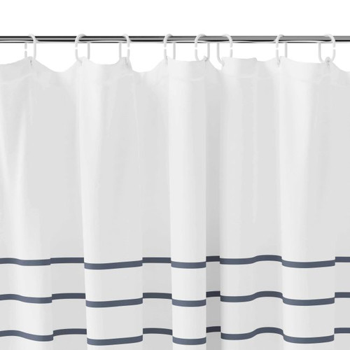 Shower Curtain GoodHome Islay 180 x 200 cm, blue stripes