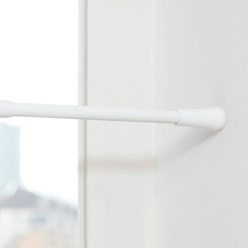 FJÄDRANDE Curtain rod, white, 70-120 cm