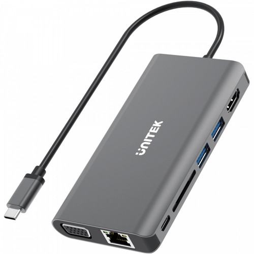 Unitek uHUB O8+ 8-in-1 USB3.1 Type-C Hub with Power Delivery 100W D1019A