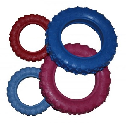 Dog Chew Toy Tire 10cm, 1pc, assorted colours