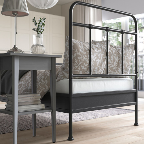 STJÄRNÖ Bed frame, anthracite/Luröy, Standard Single