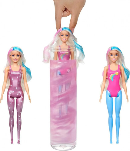 Barbie Color Reveal Doll with 6 Surprises, Rainbow Galaxy Series  HJX61 3+