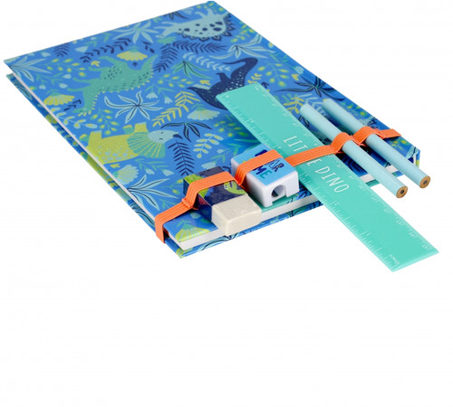 School Set Jungle - Notepad, Ruler, Pencil, Eraser, Sharpener