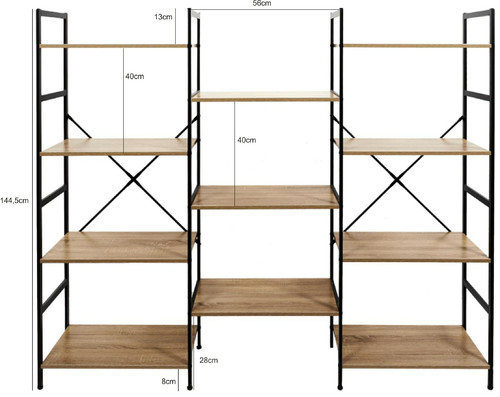 Shelving Unit Bookcase Bistrot, black/natural