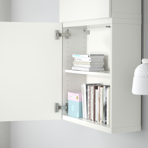 BESTÅ Wall cabinet with 2 doors, white/Lappviken white, 60x22x128 cm