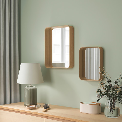 DVÄRGSYREN Mirror, oak veneer, 40x50 cm