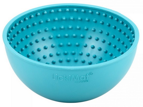 LickiMat Wobble Deep Bowl for Dogs, soft, turquoise