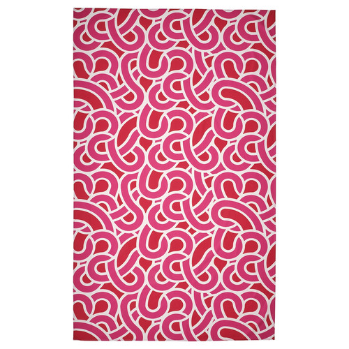 SÖTRÖNN Tablecloth, patterned white/bright red bright pink, 145x240 cm