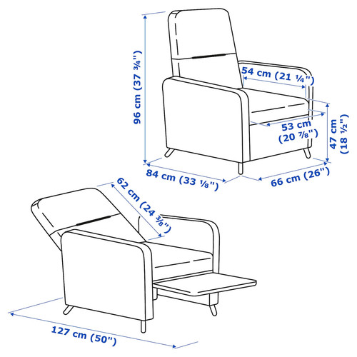 GISTAD Recliner, Idekulla dark red