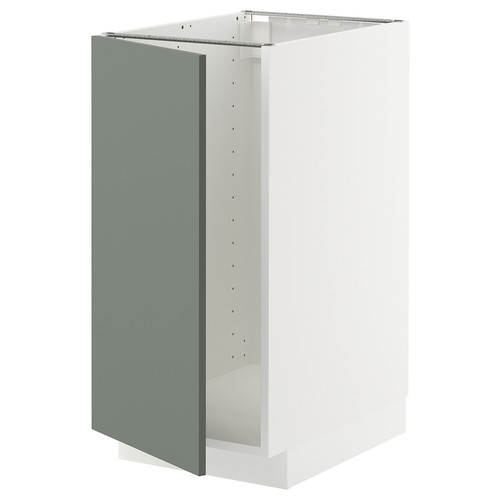 METOD Base cab f sink/waste sorting, white/Nickebo matt grey-green, 40x60 cm