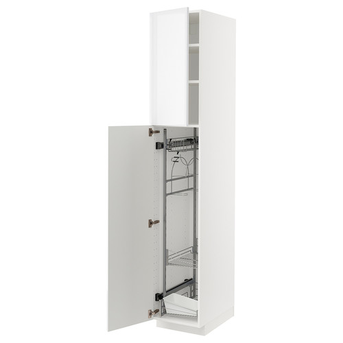 METOD High cabinet with cleaning interior, white/Ringhult white, 40x60x220 cm