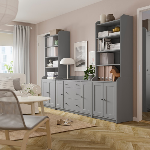 HAUGA Storage combination, grey, 279x46x199 cm