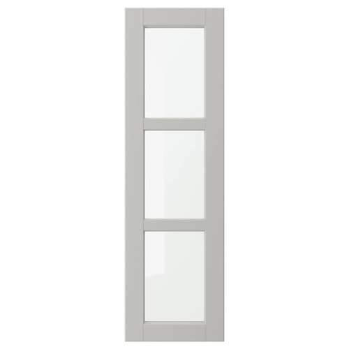 LERHYTTAN Glass door, light grey, 30x100 cm